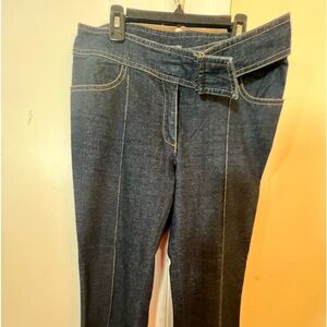 Keneth Cole New York wide leg jeans. Size 4.  Dark blue built in belt.